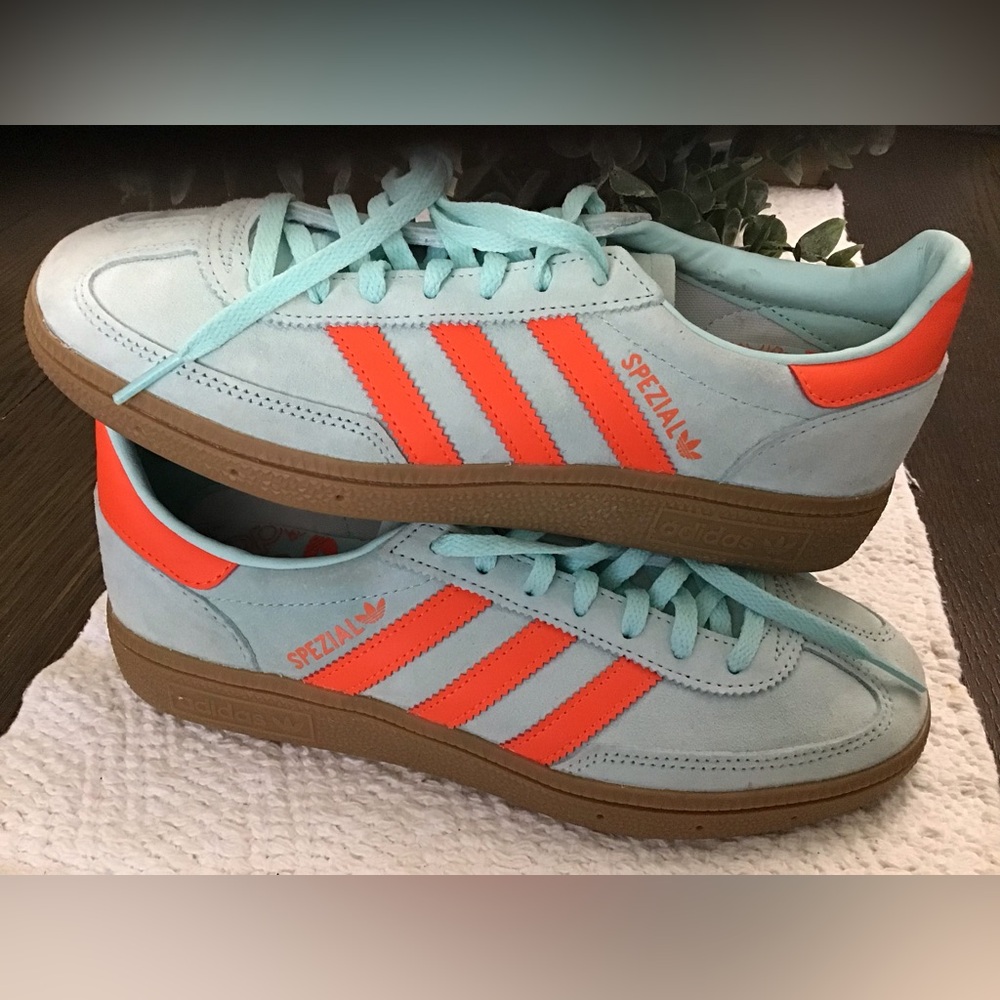 Adidas Handball Spezial Semi Flash Aqua Women’s Size 7 - Picture 5 of 10